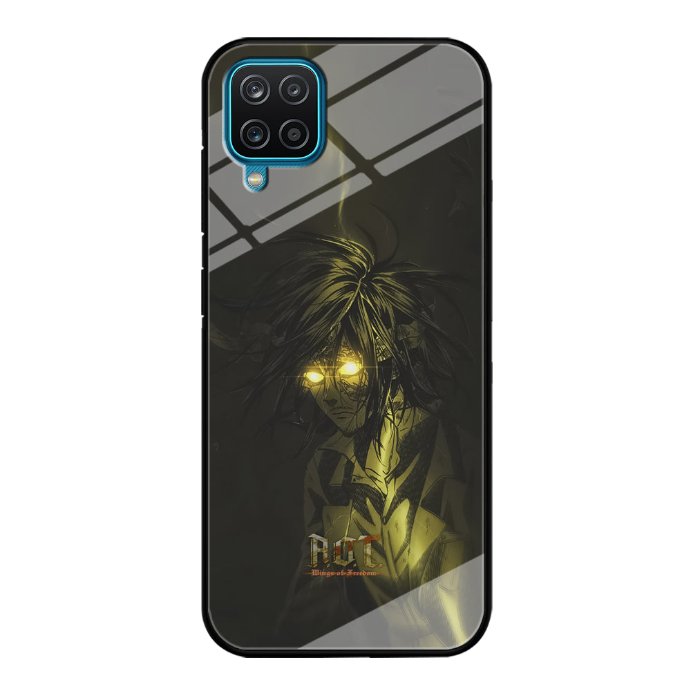 Attack on Titan Flaming Golden Eyes Samsung Galaxy A12 Case