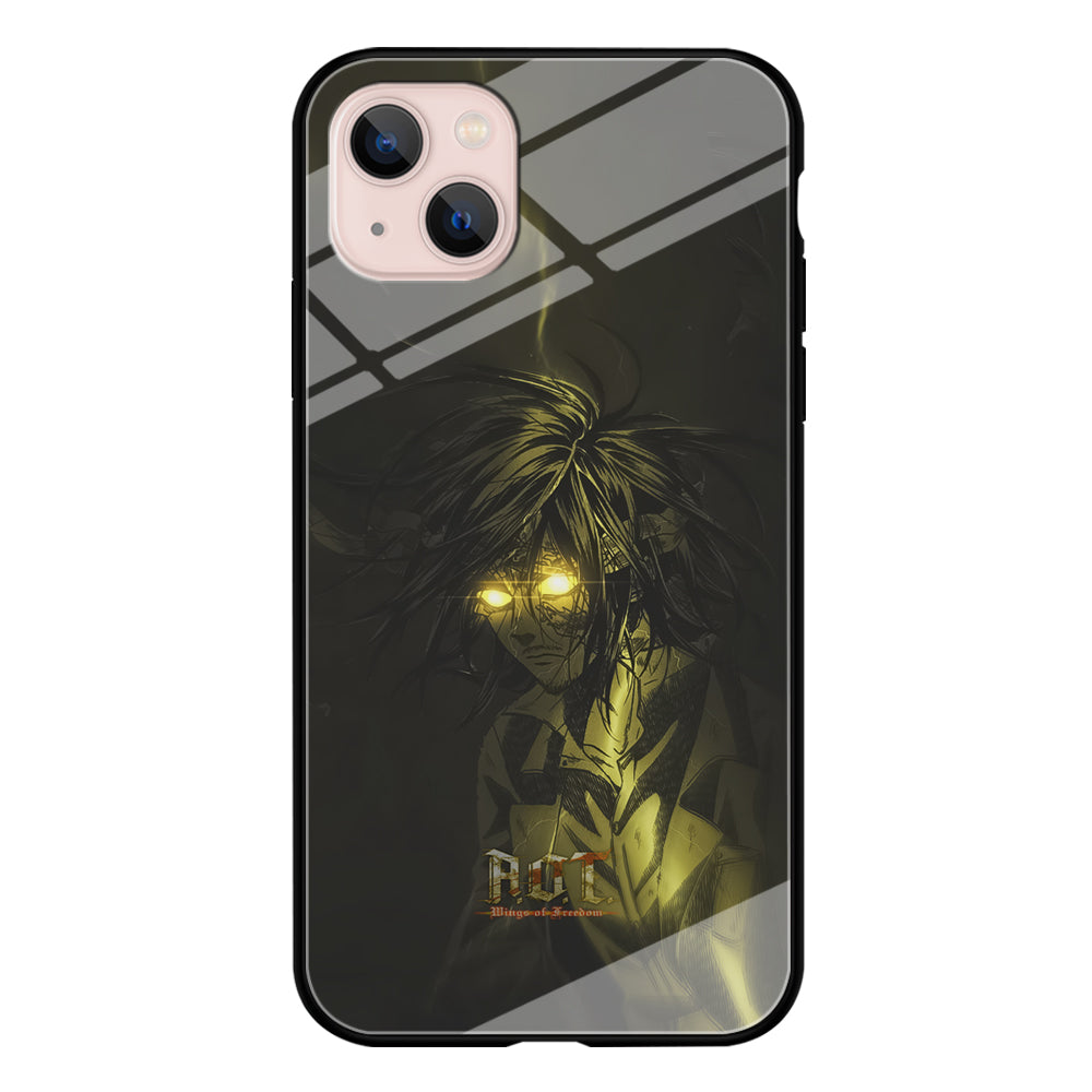 Attack on Titan Flaming Golden Eyes iPhone 13 Case