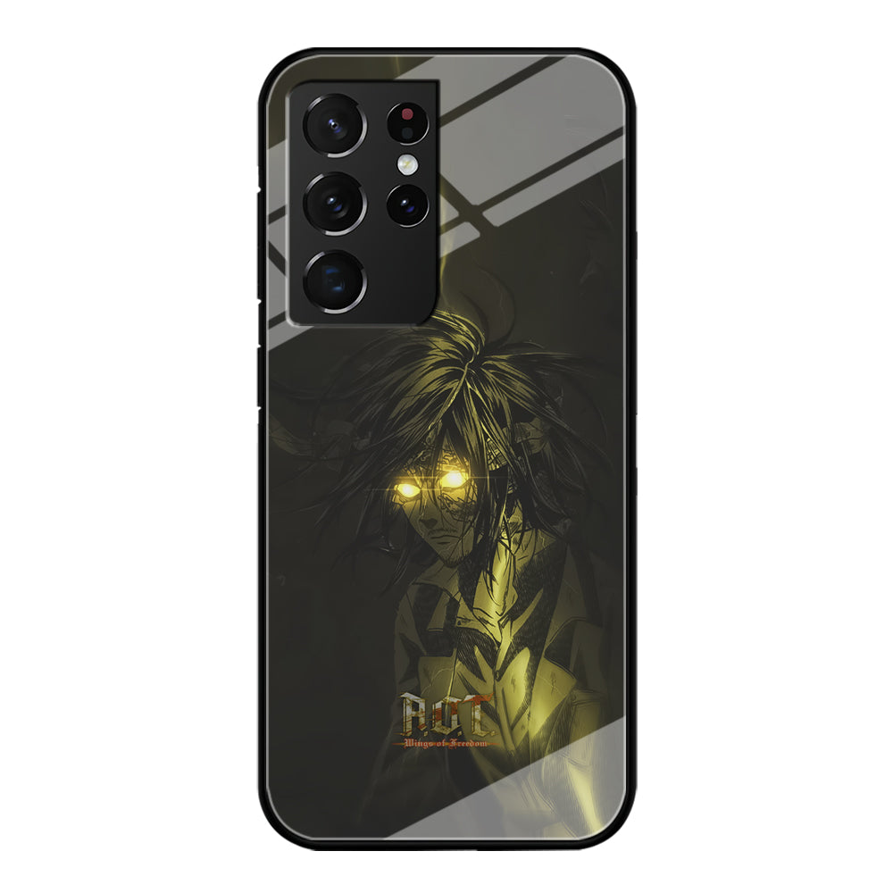 Attack on Titan Flaming Golden Eyes Samsung Galaxy S21 Ultra Case