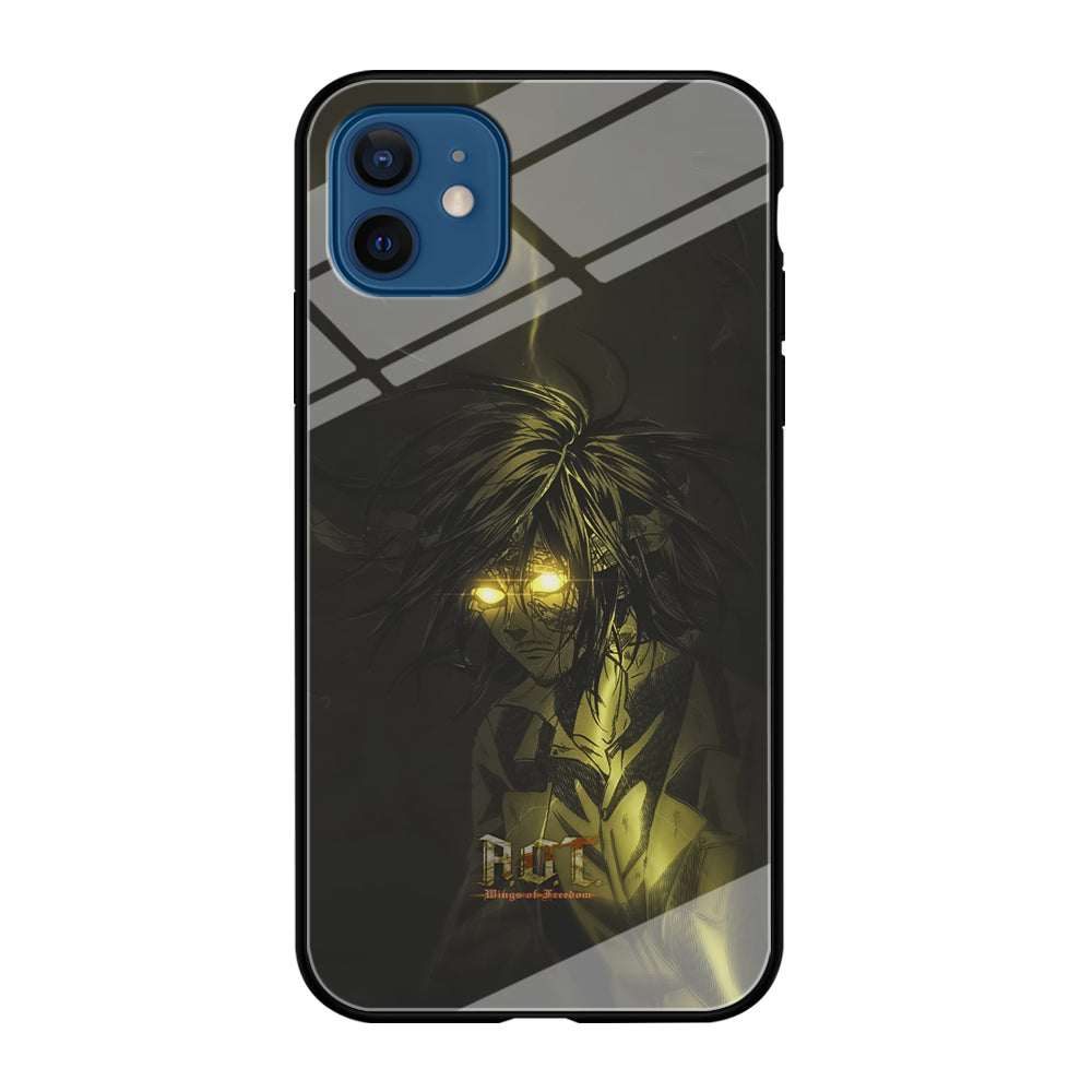 Attack on Titan Flaming Golden Eyes iPhone 12 Case