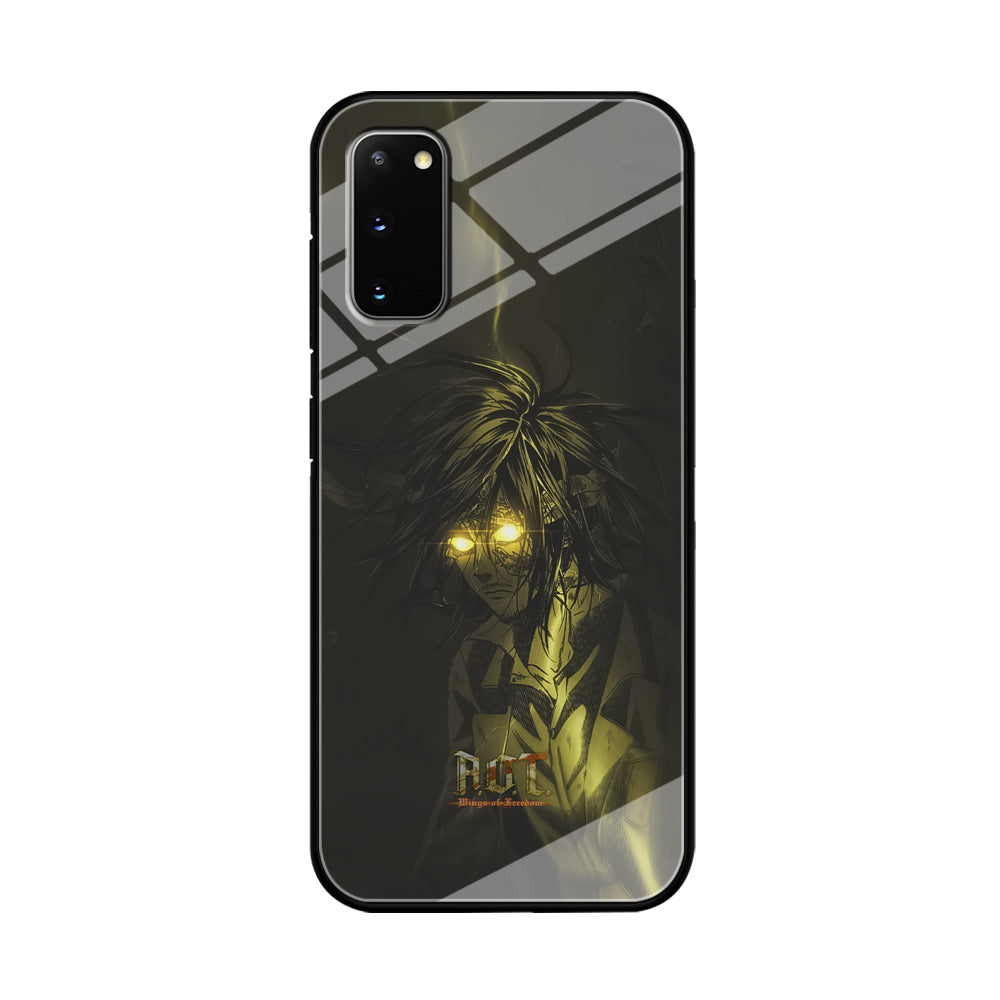 Attack on Titan Flaming Golden Eyes Samsung Galaxy S20 Case