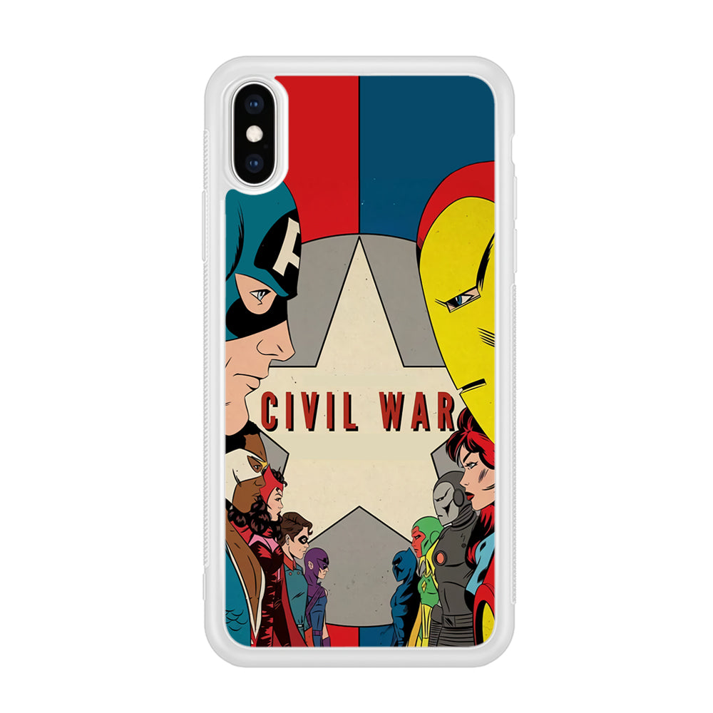 Avengers Civil War Comic iPhone XS MAX Case