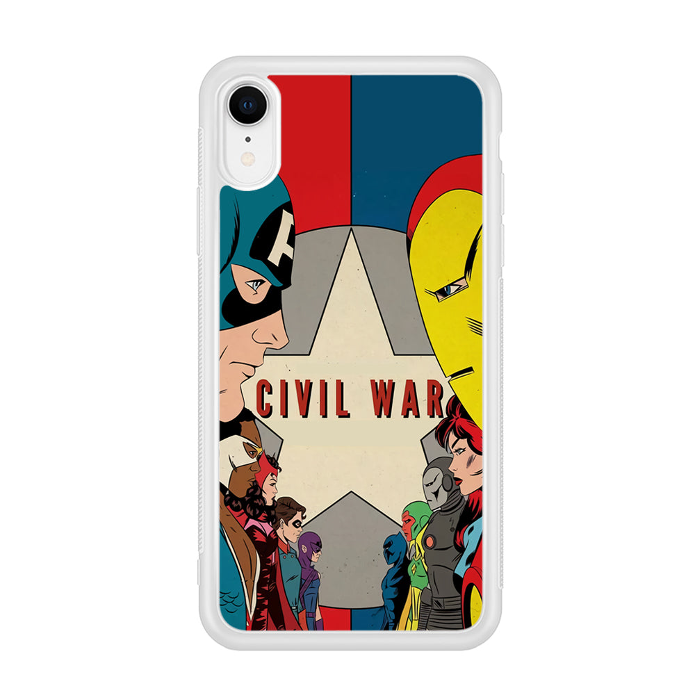 Avengers Civil War Comic iPhone XR Case