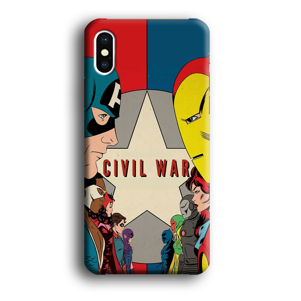 Avengers Civil War Comic iPhone XS Case