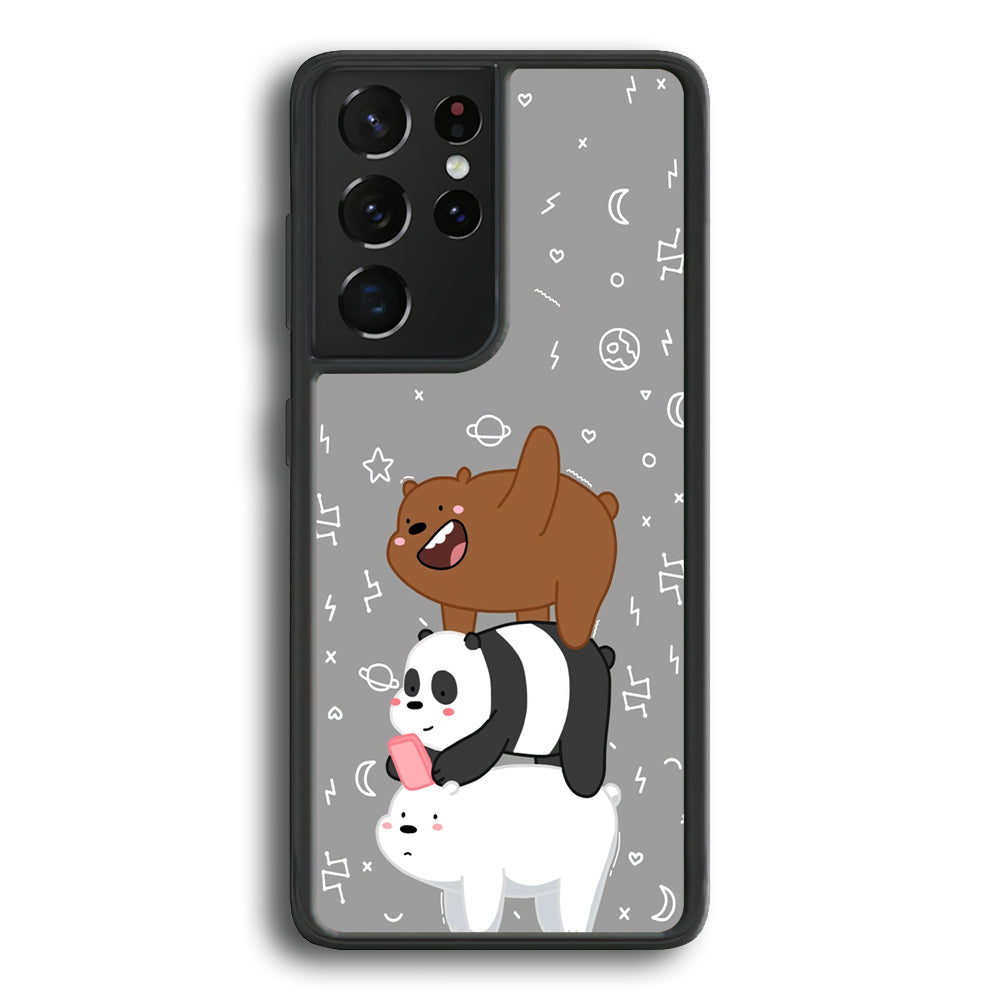 Bare Bears Night Walk Samsung Galaxy S21 Ultra Case