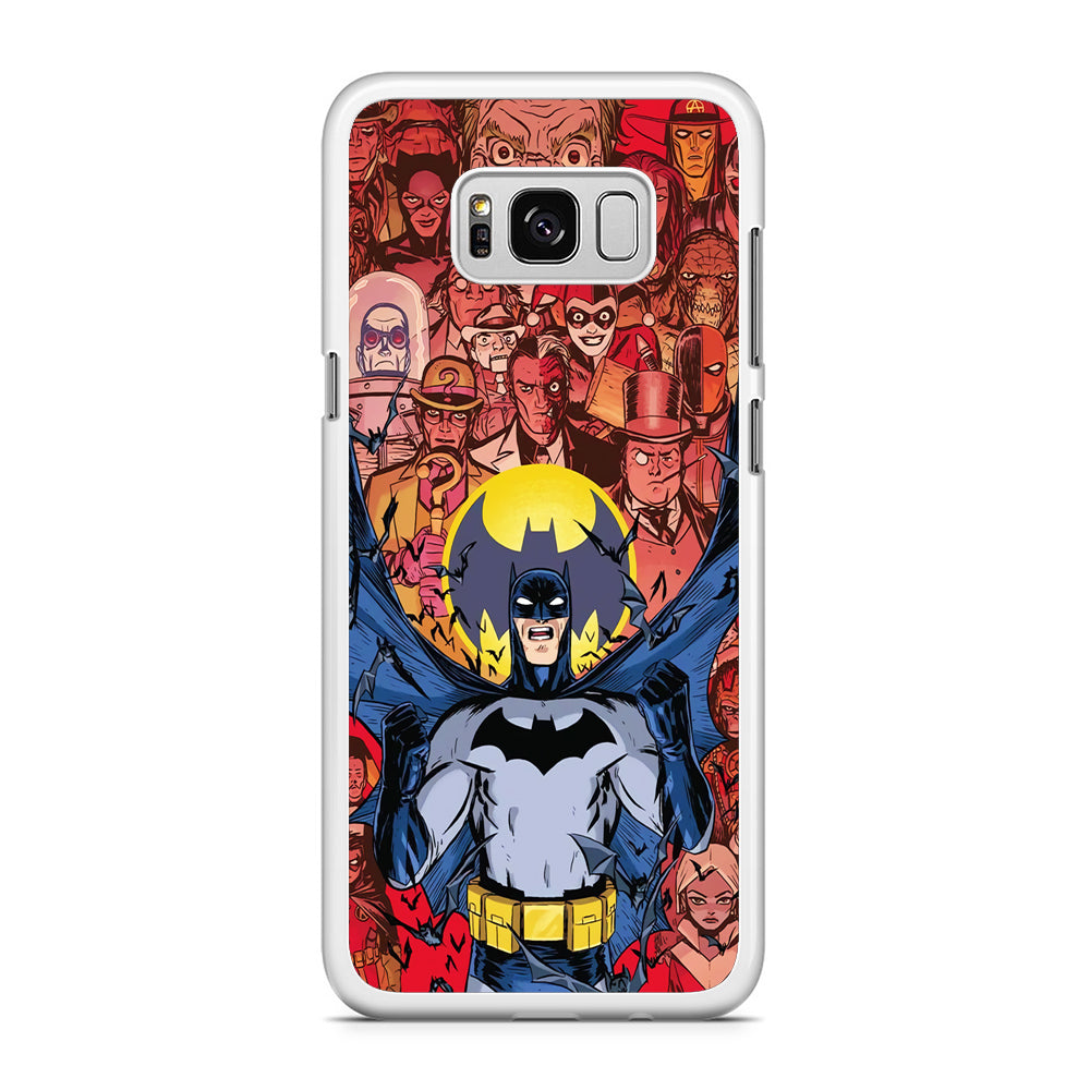 Batman Collage of Expression Samsung Galaxy S8 Plus Case Rubber White (2D Case)