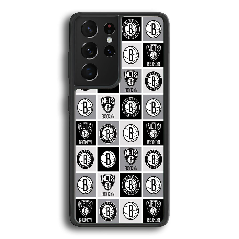 Brooklyn Nets Collage Of Logo Samsung Galaxy S21 Ultra Case