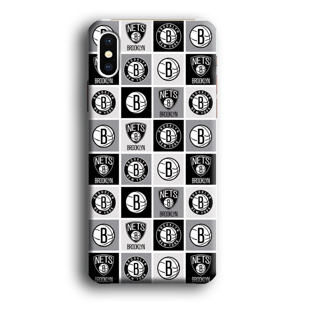 Brooklyn Nets Collage Of Logo iPhone X Case