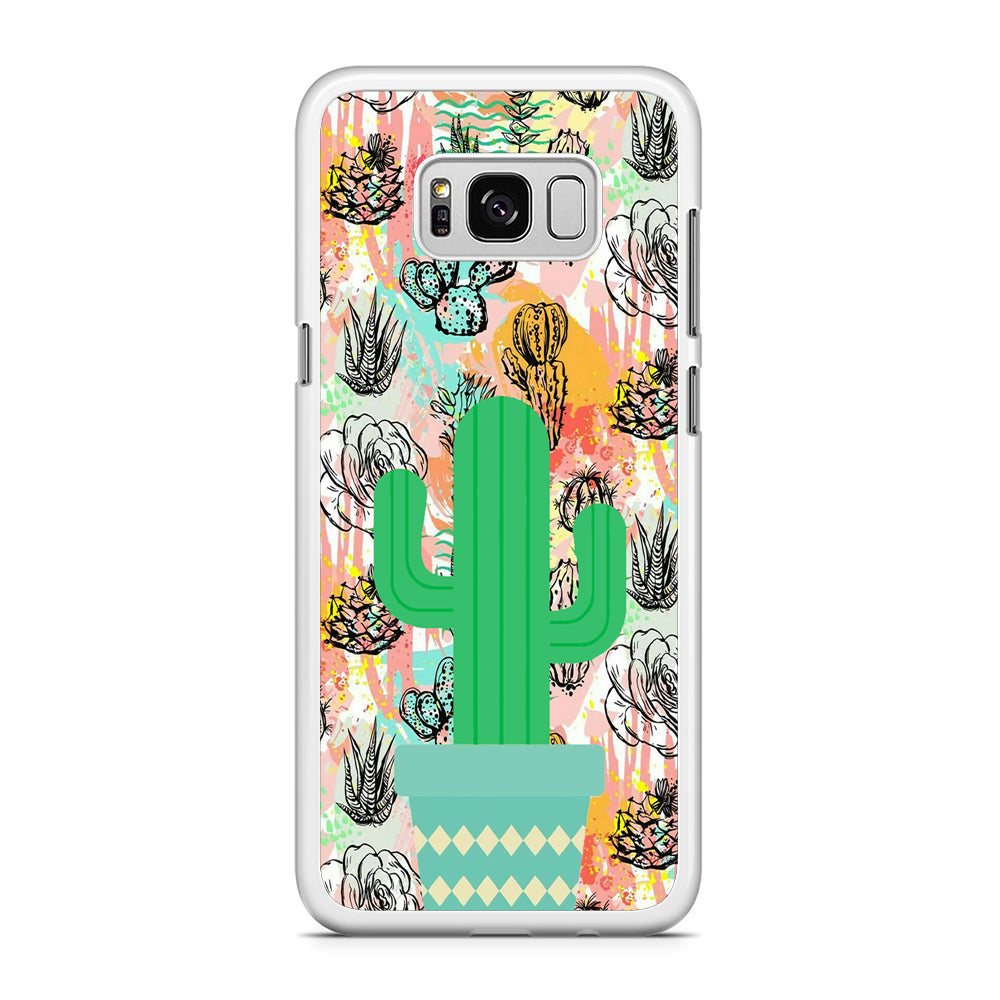Cactus Colorful Life Samsung Galaxy S8 Plus Case Rubber White (2D Case)