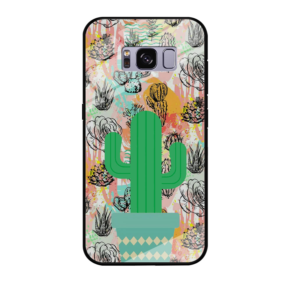 Cactus Colorful Life Samsung Galaxy S8 Plus Case Tempered Glass Case