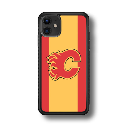 Calgary Flames Stripe Of Colour iPhone 11 Case