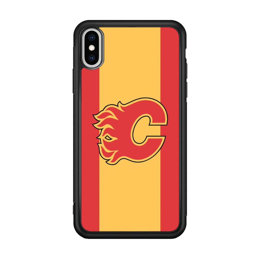 Calgary Flames Stripe Of Colour iPhone X Case