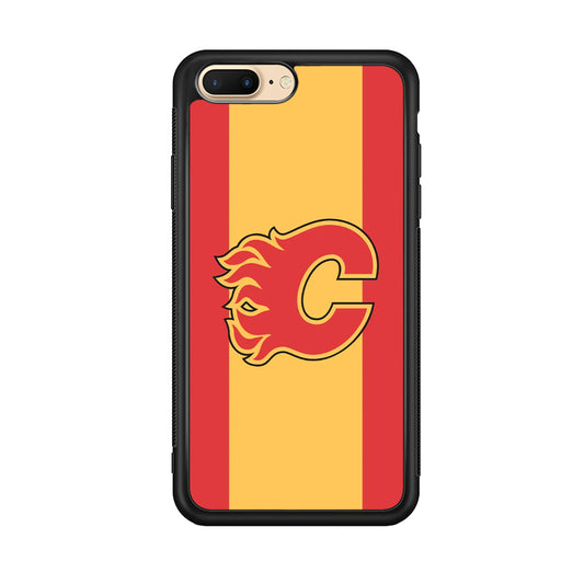 Calgary Flames Stripe Of Colour iPhone 8 Plus Case