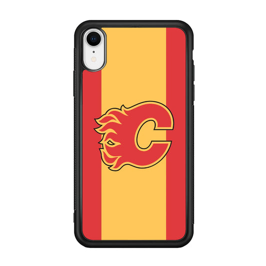 Calgary Flames Stripe Of Colour iPhone XR Case
