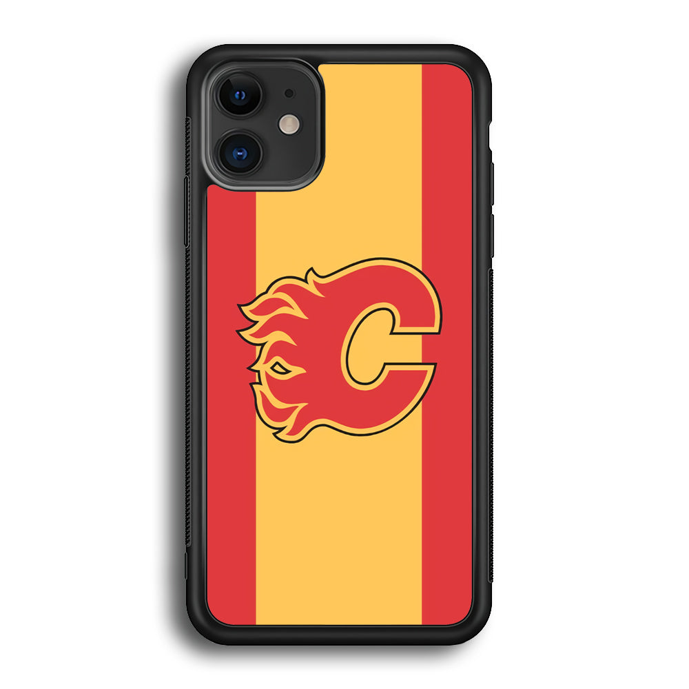 Calgary Flames Stripe Of Colour iPhone 12 Case