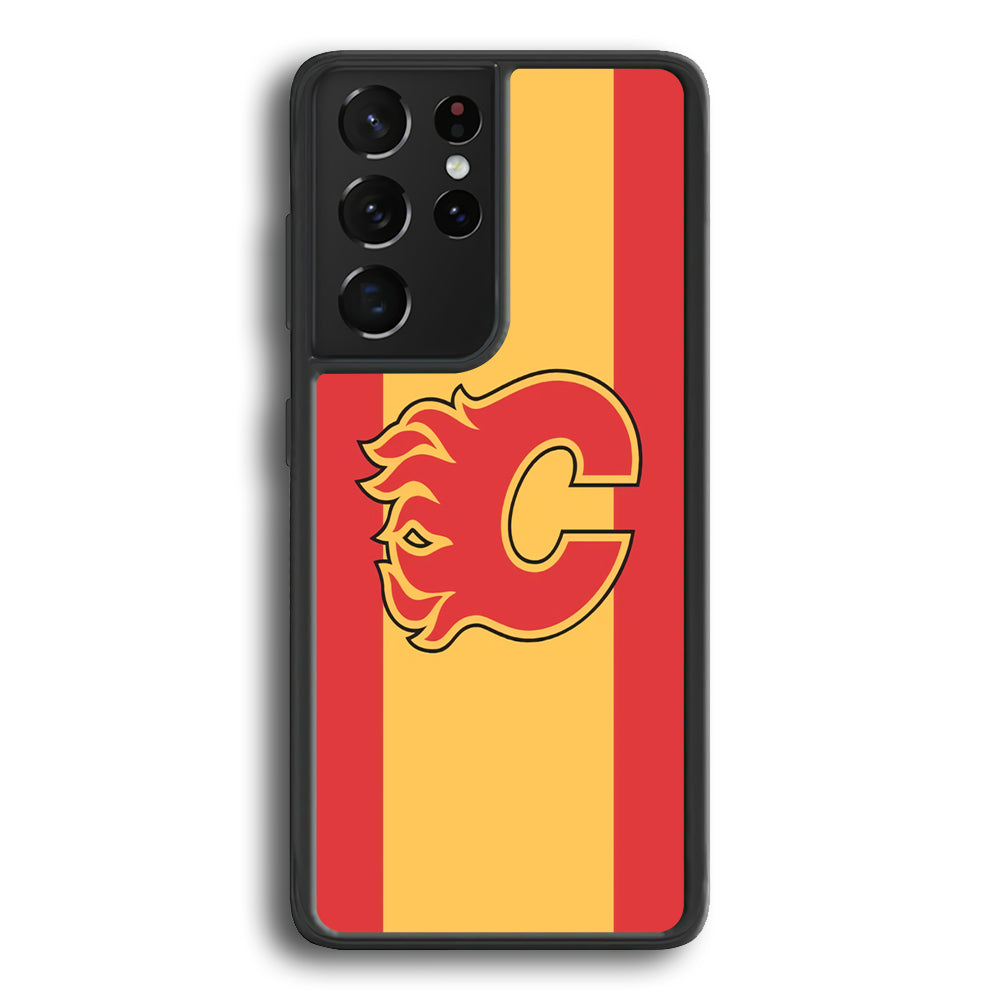 Calgary Flames Stripe Of Colour Samsung Galaxy S21 Ultra Case