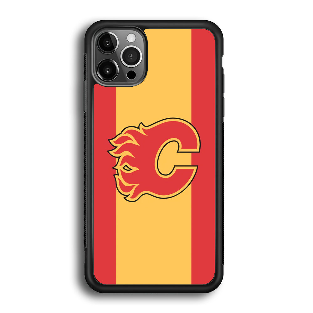 Calgary Flames Stripe Of Colour iPhone 12 Pro Case