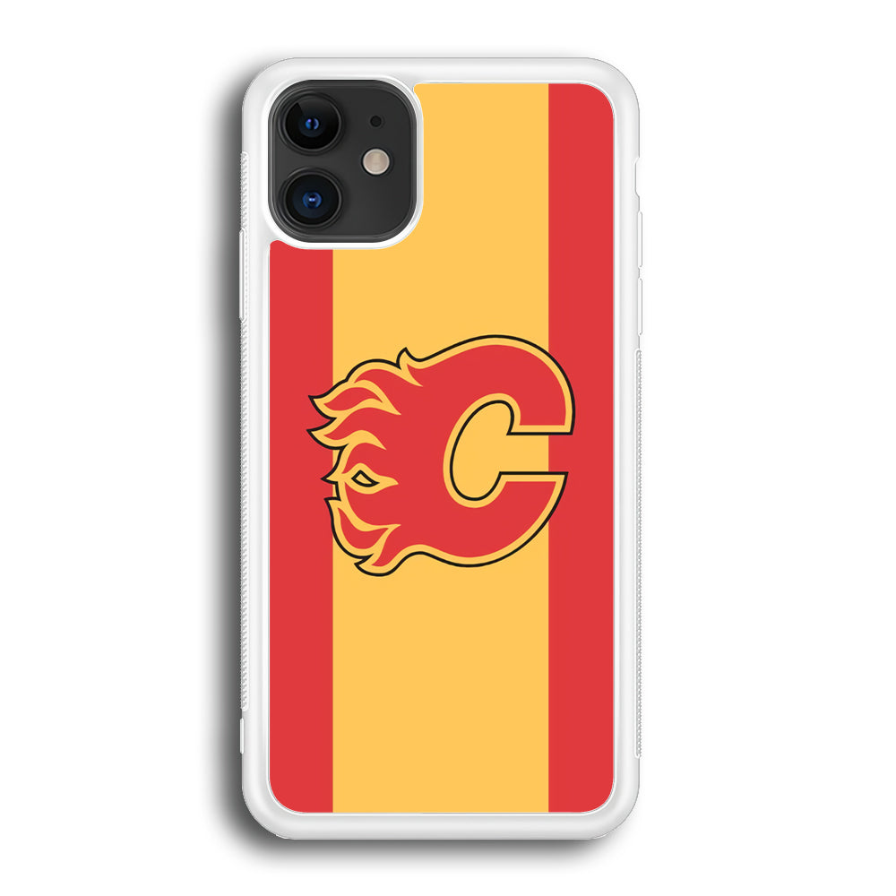 Calgary Flames Stripe Of Colour iPhone 12 Case