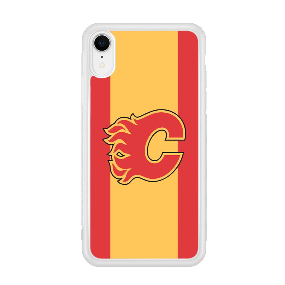 Calgary Flames Stripe Of Colour iPhone XR Case