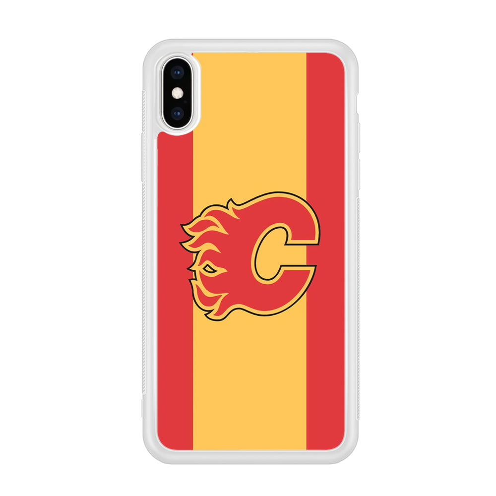 Calgary Flames Stripe Of Colour iPhone XS MAX Case