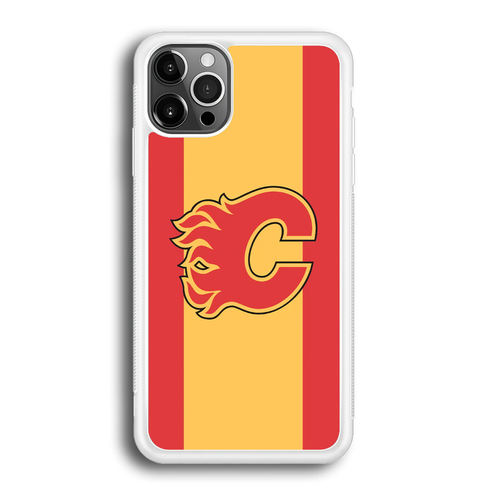 Calgary Flames Stripe Of Colour iPhone 12 Pro Case
