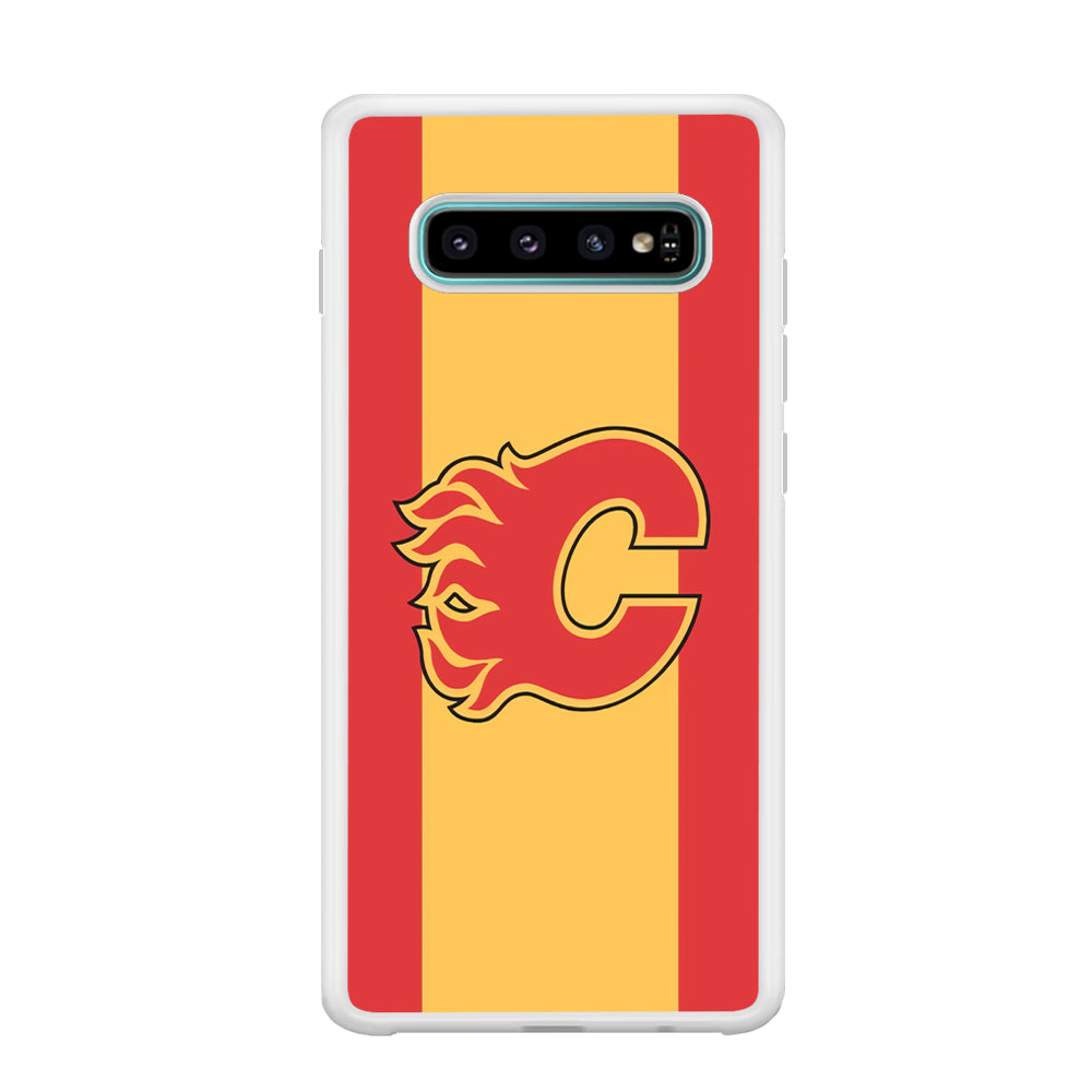 Calgary Flames Stripe Of Colour Samsung Galaxy S10 Case