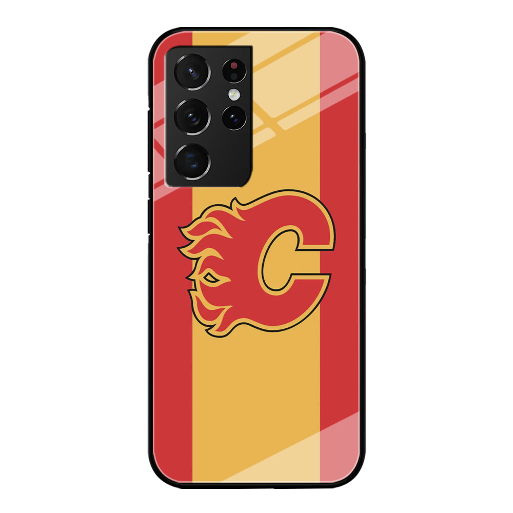 Calgary Flames Stripe Of Colour Samsung Galaxy S21 Ultra Case