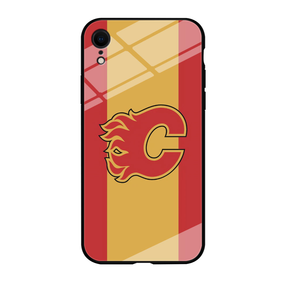 Calgary Flames Stripe Of Colour iPhone XR Case