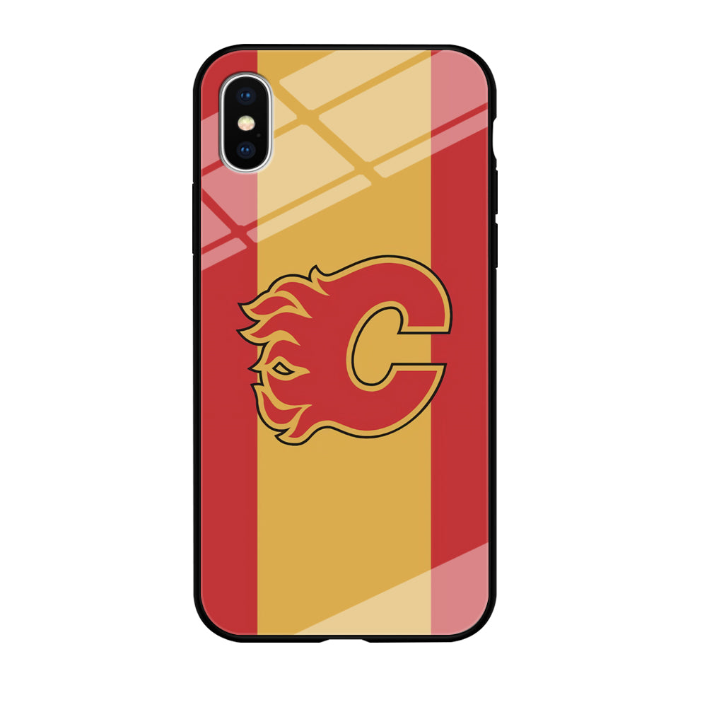 Calgary Flames Stripe Of Colour iPhone X Case