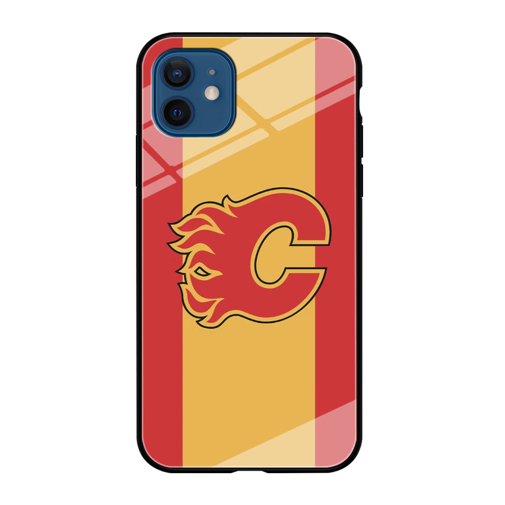 Calgary Flames Stripe Of Colour iPhone 12 Case