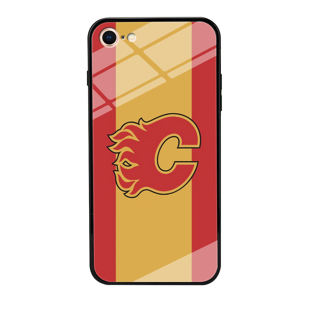 Calgary Flames Stripe Of Colour iPhone 8 Case