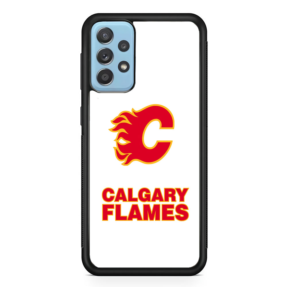 Calgary Flames White Samsung Galaxy A72 Case