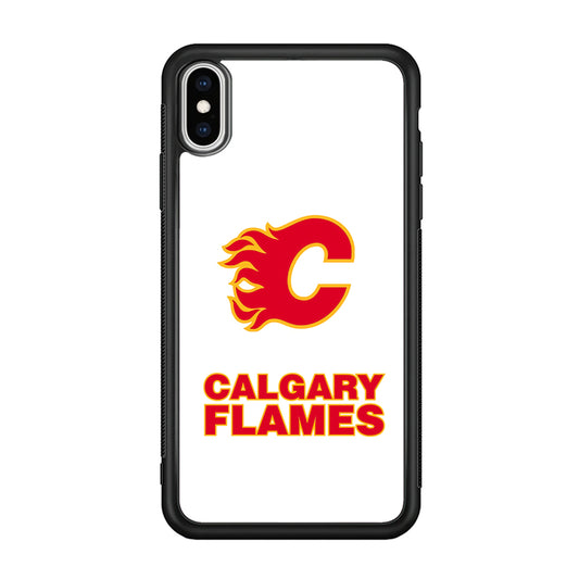 Calgary Flames White iPhone XS MAX Case