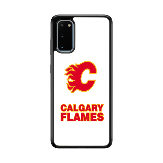 Calgary Flames White Samsung Galaxy S20 Case