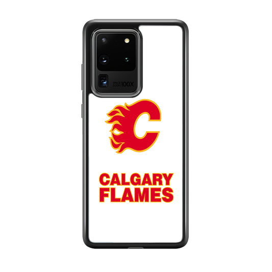 Calgary Flames White Samsung Galaxy S20 Ultra Case