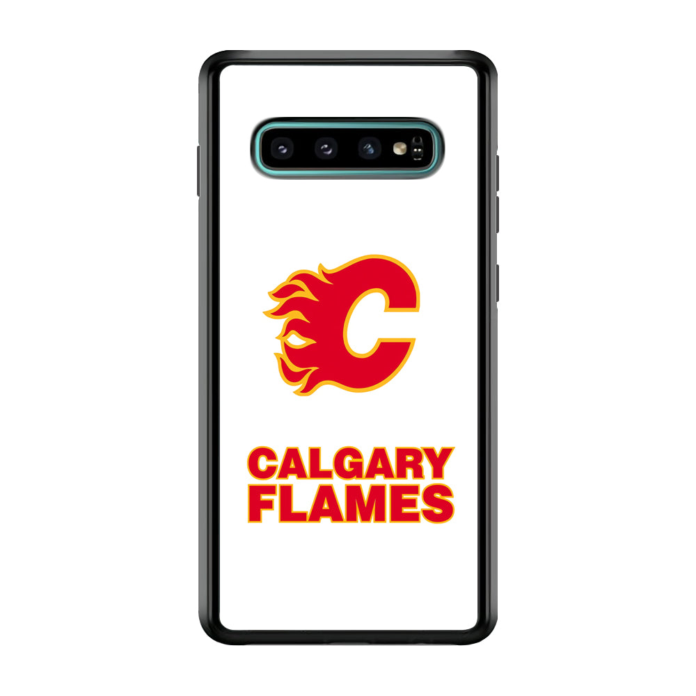 Calgary Flames White Samsung Galaxy S10 Case