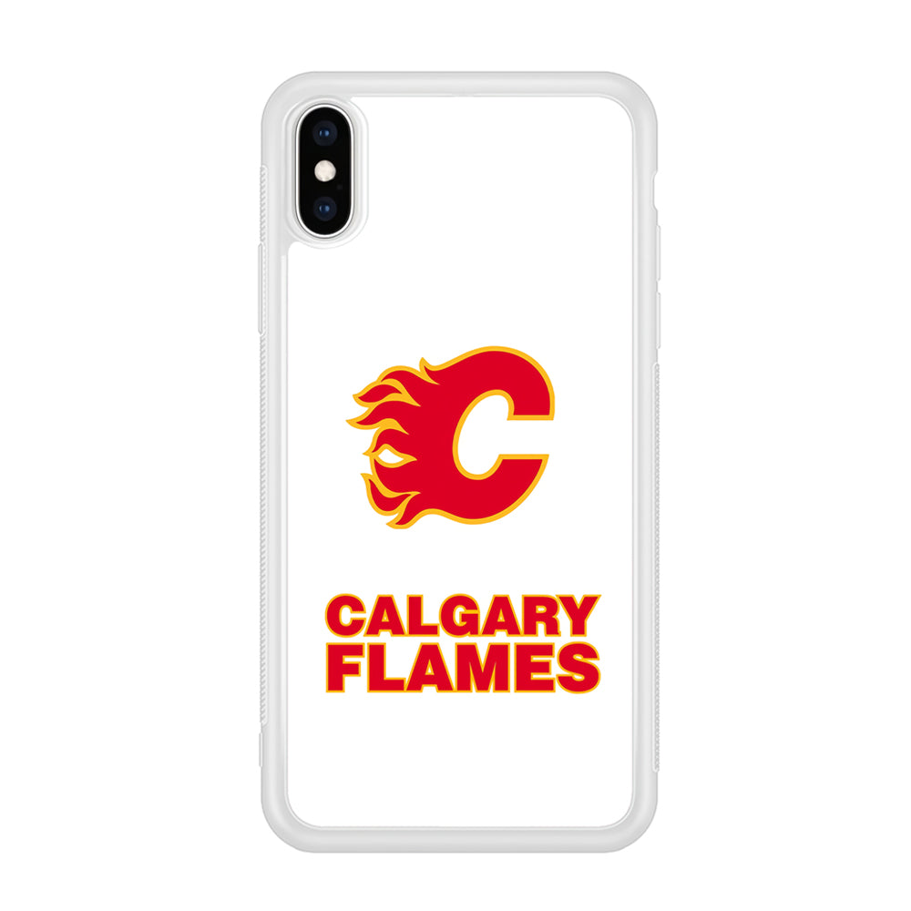 Calgary Flames White iPhone XS MAX Case