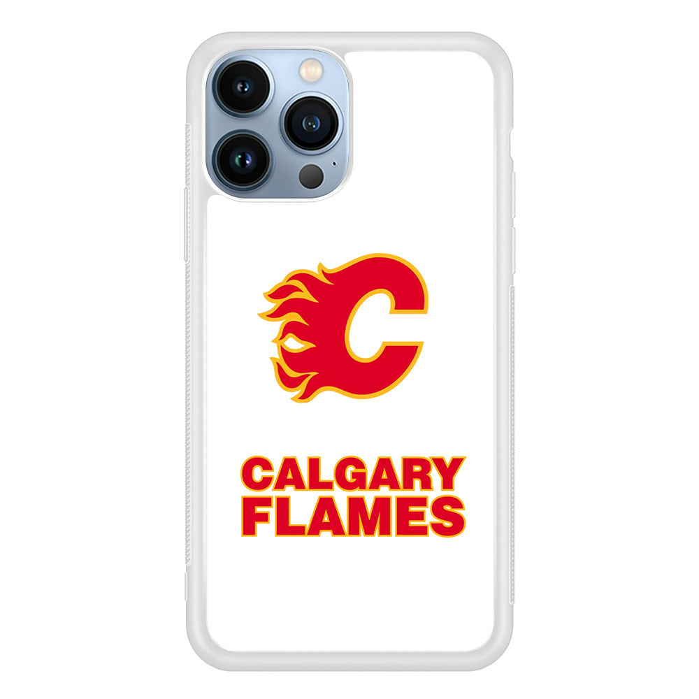 Calgary Flames White iPhone 13 Pro Max Case