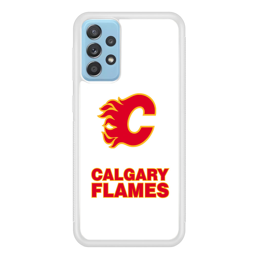 Calgary Flames White Samsung Galaxy A52 Case