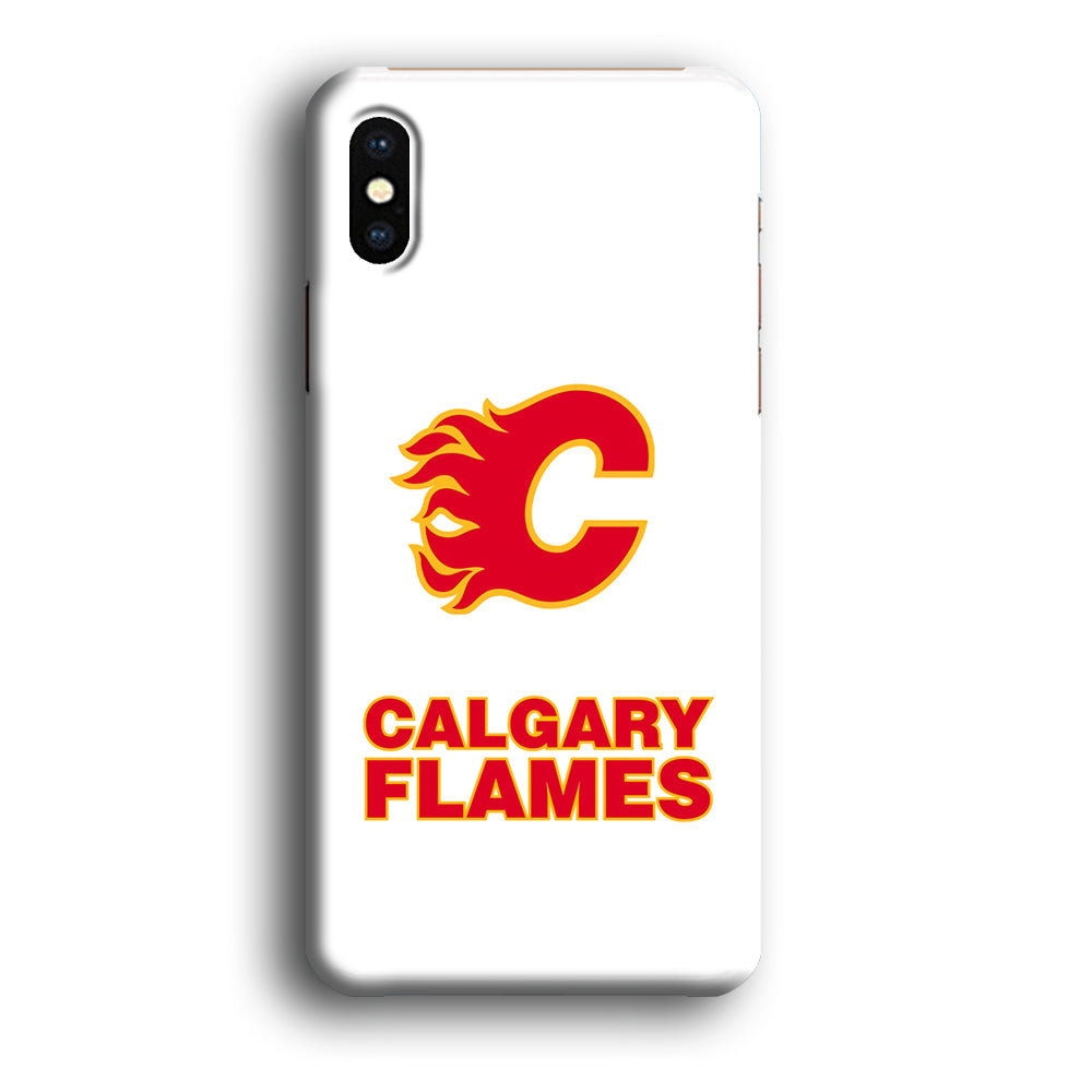 Calgary Flames White iPhone XS Case