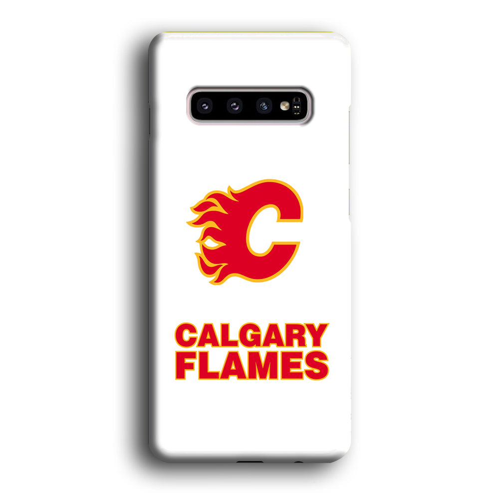 Calgary Flames White Samsung Galaxy S10 Case