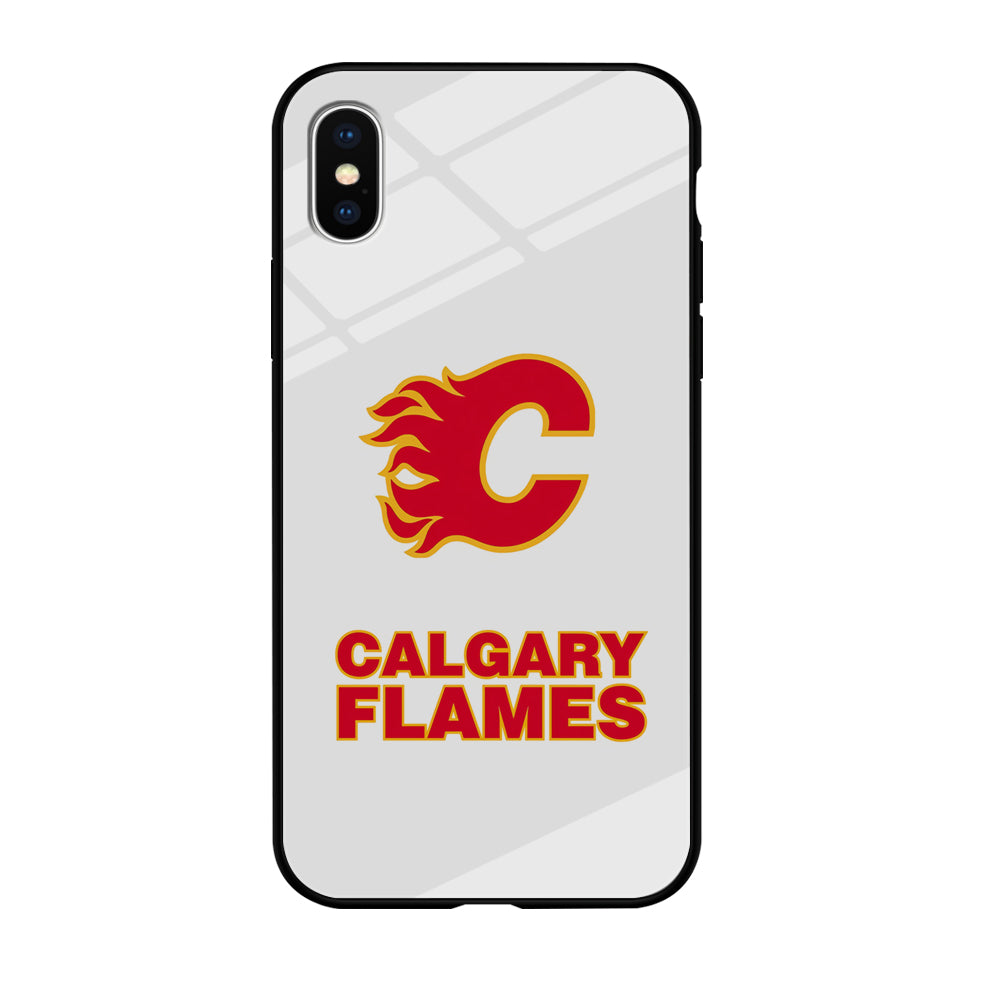 Calgary Flames White iPhone XS Case