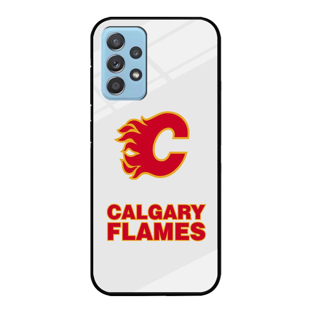Calgary Flames White Samsung Galaxy A52 Case