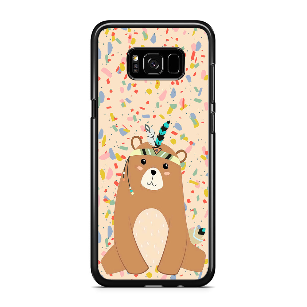Cartoon Prince Bear Samsung Galaxy S8 Plus Case Rubber Black (2D Case)