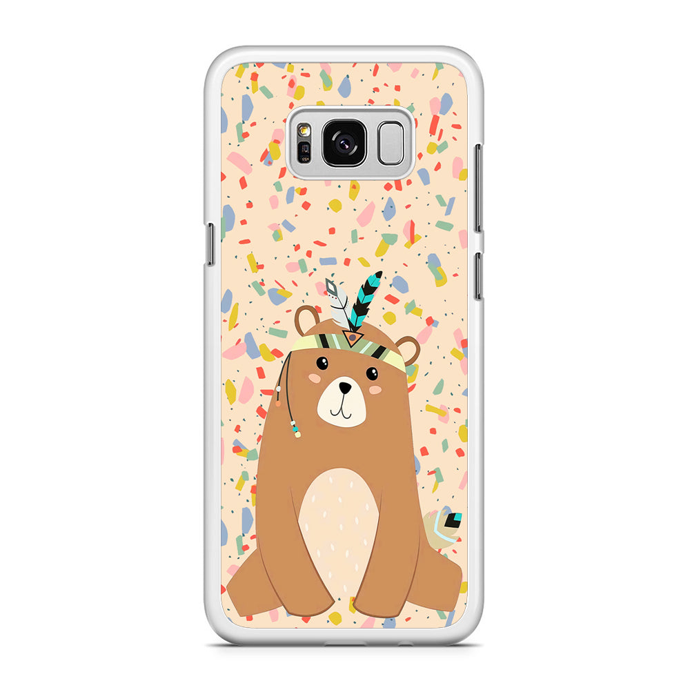 Cartoon Prince Bear Samsung Galaxy S8 Plus Case Rubber White (2D Case)