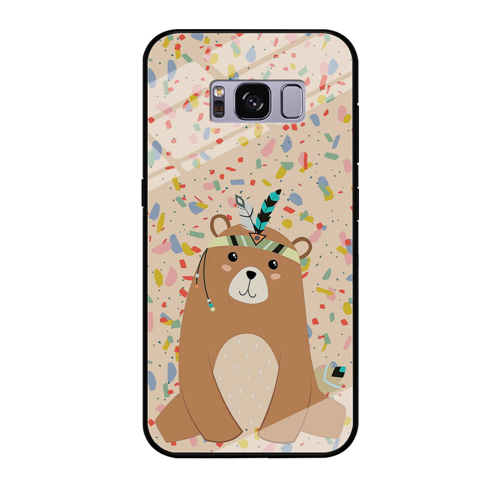 Cartoon Prince Bear Samsung Galaxy S8 Plus Case Tempered Glass Case