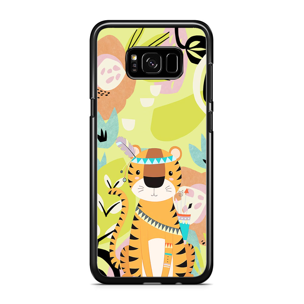 Cartoon Tiger Chief Samsung Galaxy S8 Plus Case Rubber Black (2D Case)