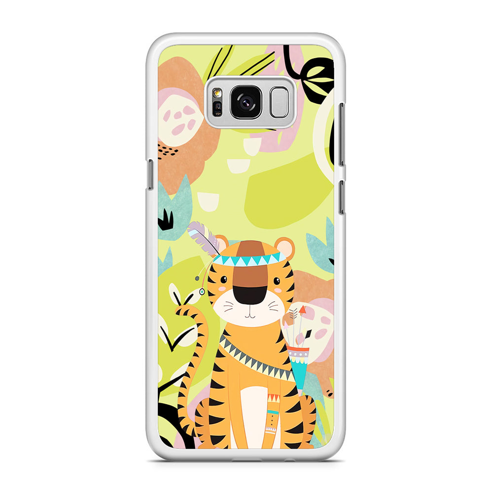Cartoon Tiger Chief Samsung Galaxy S8 Plus Case Rubber White (2D Case)