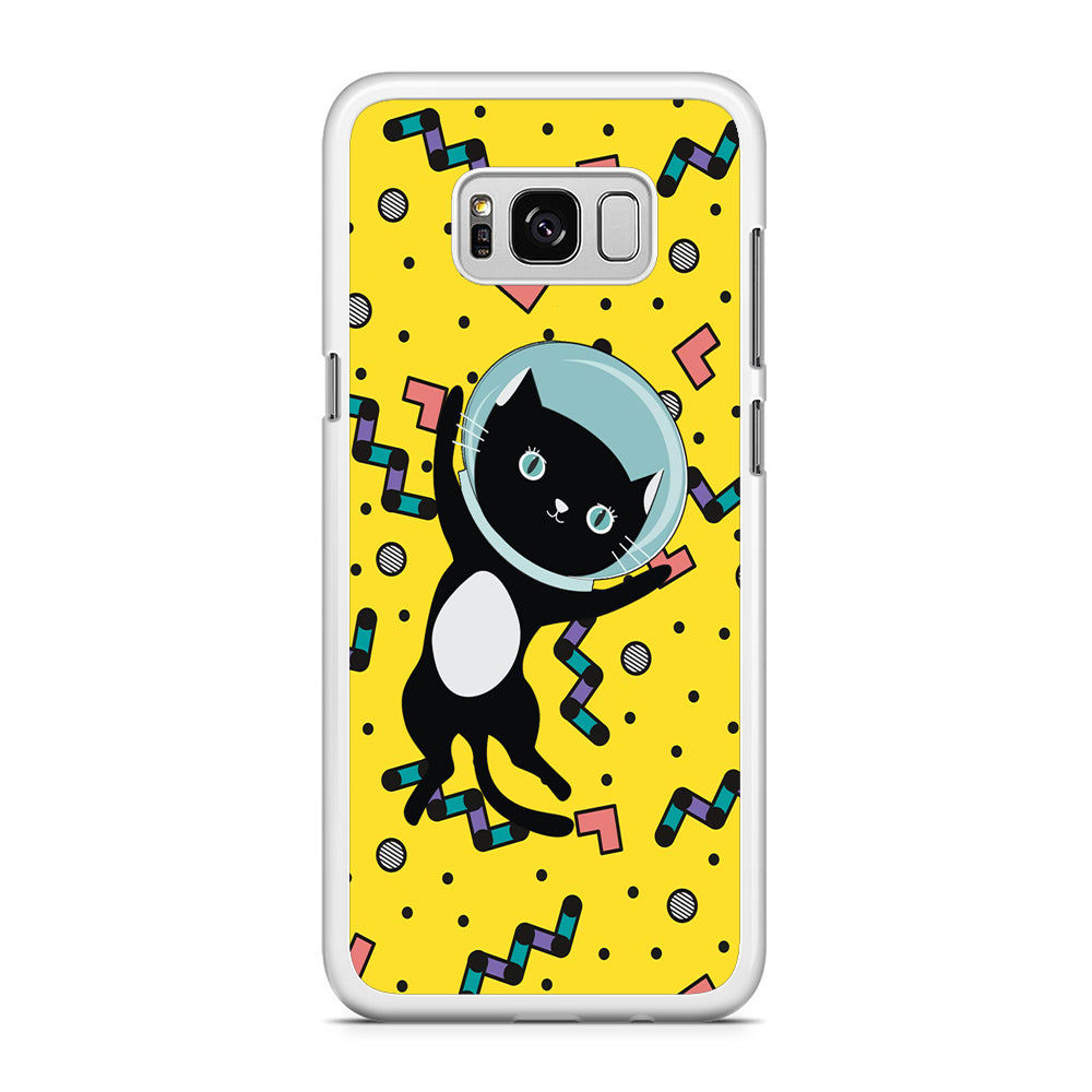Cat Get Around The Universe Samsung Galaxy S8 Plus Case Rubber White (2D Case)
