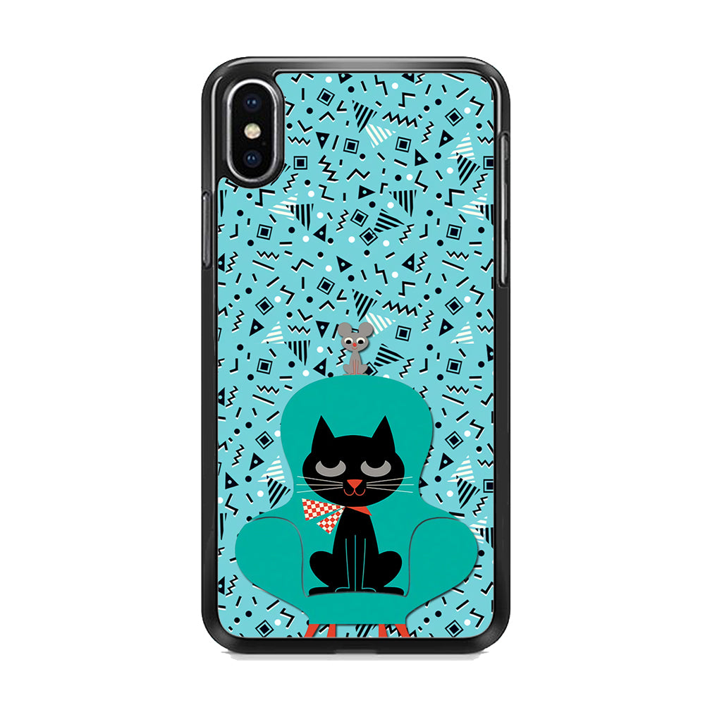 Cat and Mouse in a Chair iPhone X Case